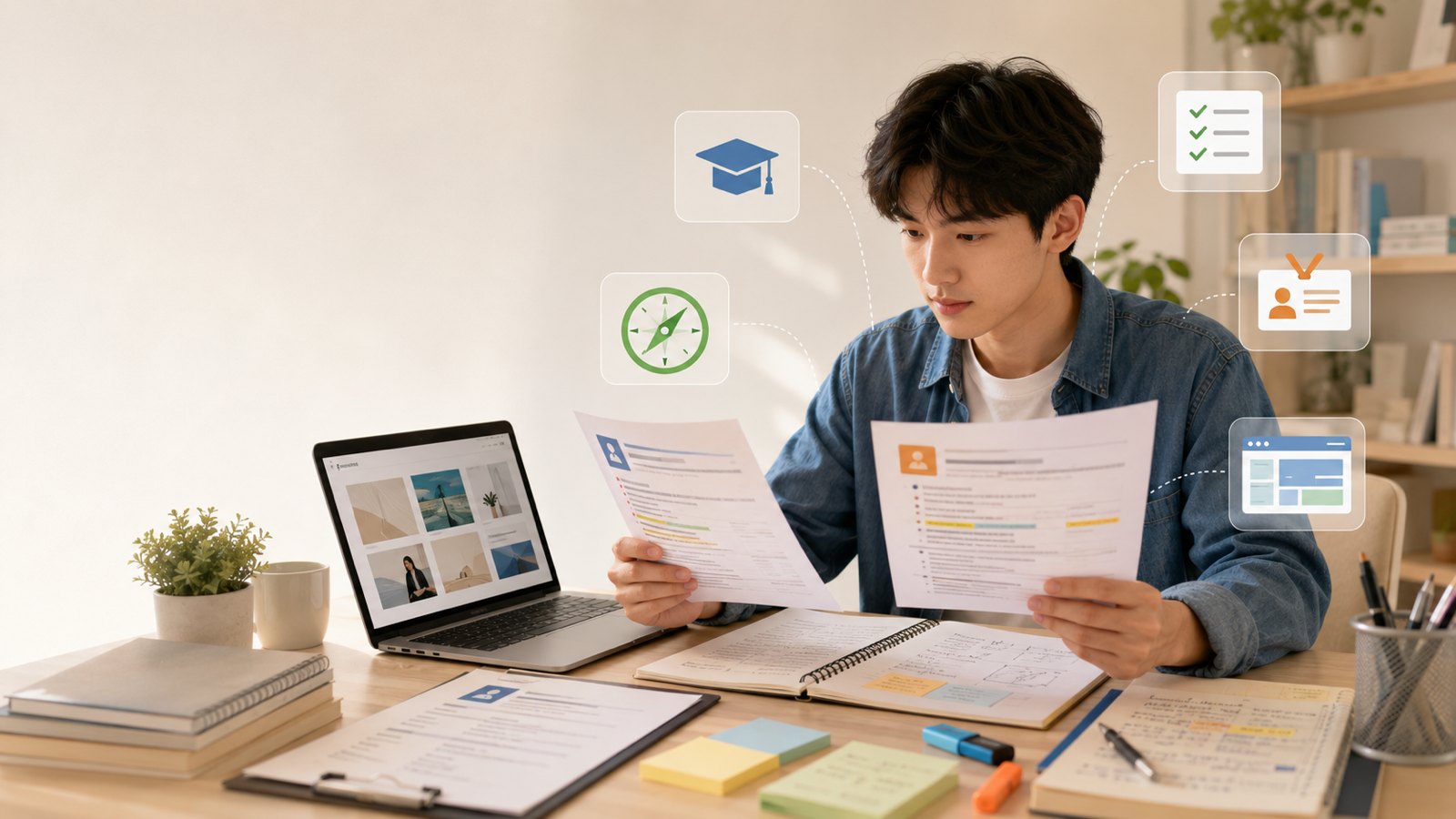 大学生把专业课程、岗位JD、技能证据和霍兰德兴趣整理成跨专业求职路线图